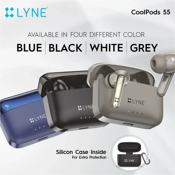 LYNE CoolPods 55 120 Hrs Music Time  True Wireless Earbuds with 60MS Low Latency - Assorted, Earbuds