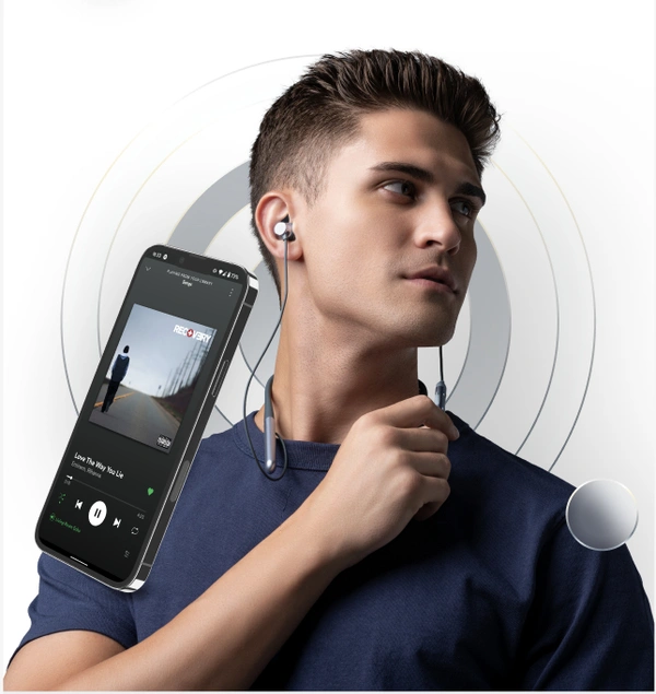 Noise Flair XL Bluetooth Wireless Neckband Earphones with Mic - Mist Grey