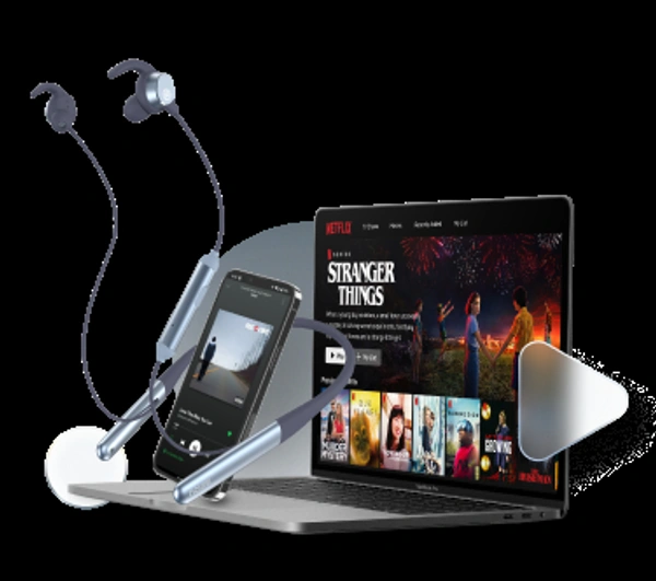 Noise Flair XL Bluetooth Wireless Neckband Earphones with Mic - Mist Grey