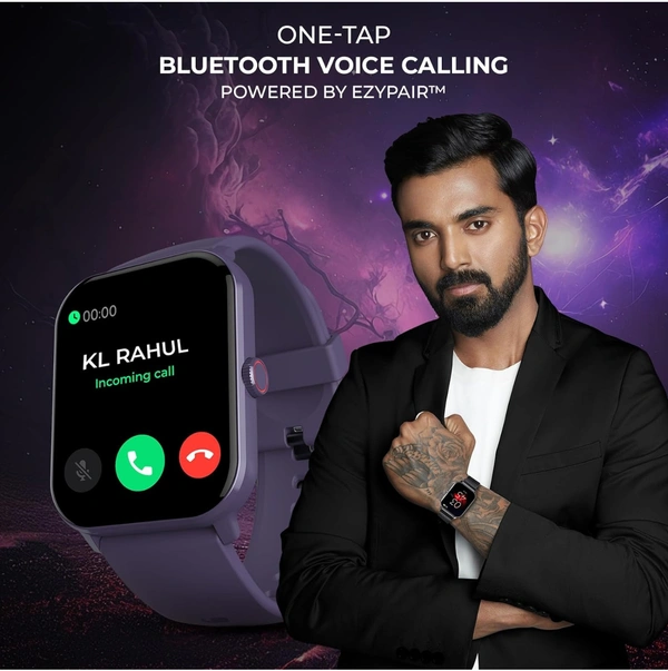 Beat XP beatXP Marv Neo Smart Watch with 1.85” Ultra HD Display, Bluetooth Calling, 240 * 280px, AI Voice Assistant, 100+ Sports Modes, Heart Rate Monitoring, SpO2, IP68, Fast Charging (Purple) - Purple
