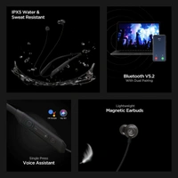 BOAT boAt Rockerz 205 Pro in Ear Bluetooth Neckband with Mic, Beast Mode(Low Latency Upto 65ms), ENx Tech for Clear Voice Calls,30 Hours Playtime, ASAP Charge,10mm Drivers,Dual Pairing & IPX5 - Black