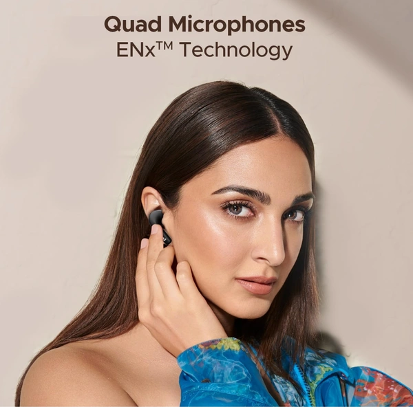 BOAT boAt Newly Launched Airdopes 125 TWS Earbuds with 50 hrs Playtime,Quad Mics with ENxᵀᴹ Tech,ASAPᵀᴹ Charging,IWPᵀᴹ Tech, BEASTᵀᴹ Mode with 50 ms Low Latency,BTv5.3, IPX5(Mystic Black) - Black