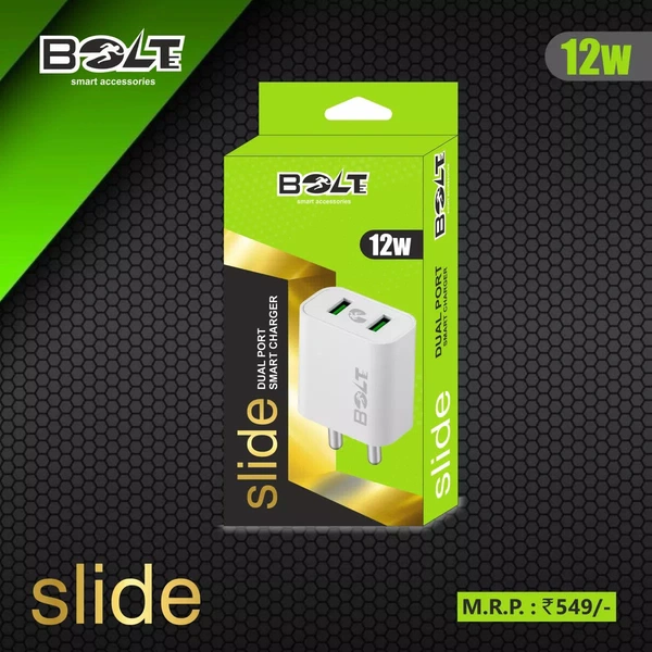BOLTE 12W DOUBLE USB With MICRO/V8 CABLE (SLIDE) BTC-24