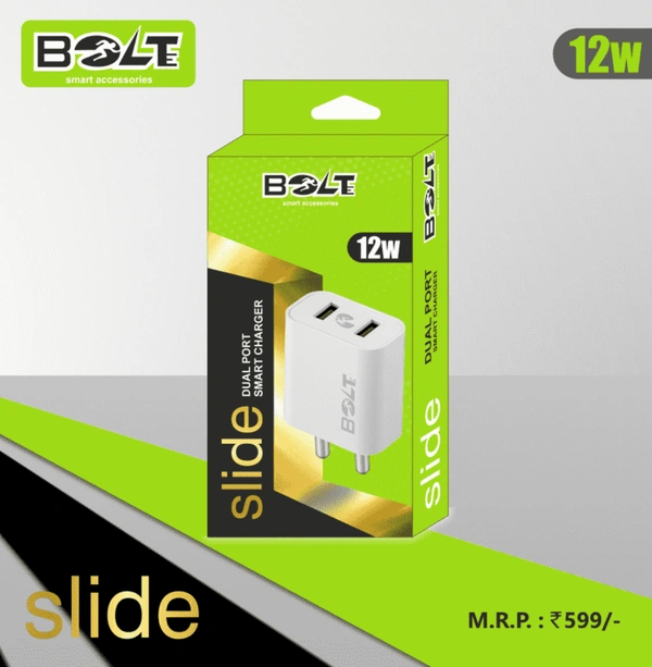 BOLTE 12W DOUBLE USB With TYPE-C CABLE (SLIDE) BTC - 27