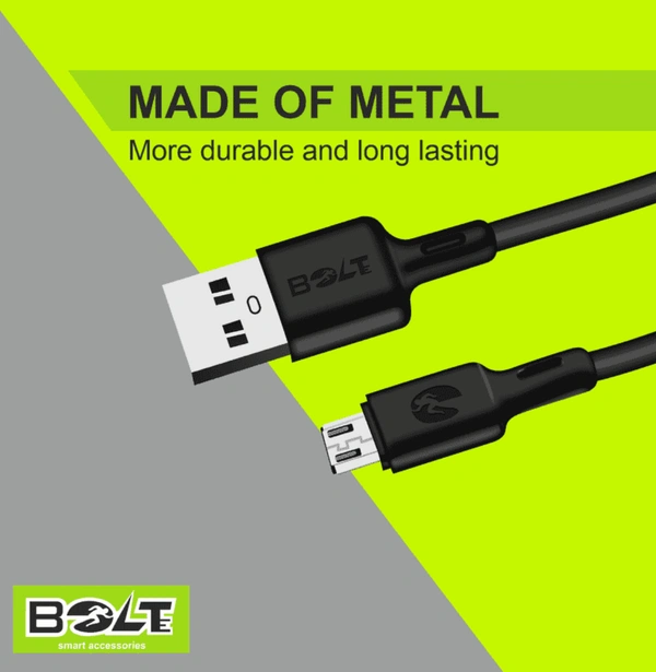BOLTE 2.4A MICRO DATA CABLE (FAST AND STRONGER)  BCP - 04 - White