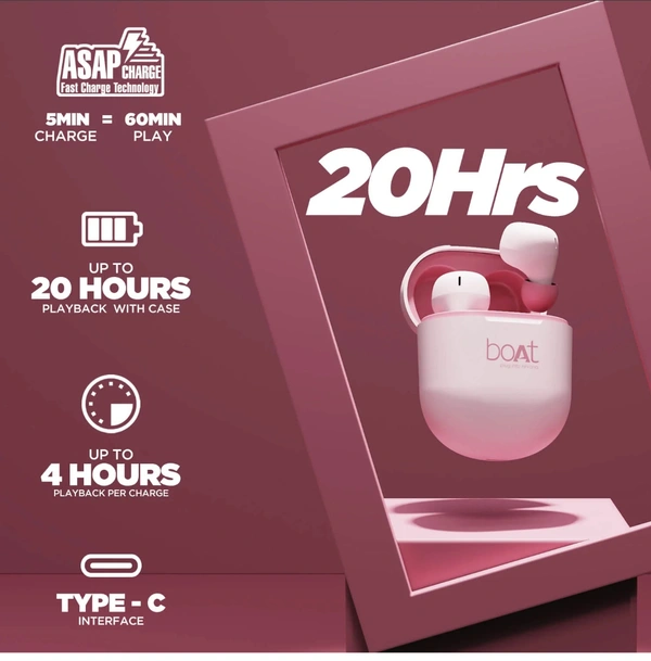 BOAT AIRDOPES 381 - MINT PINK