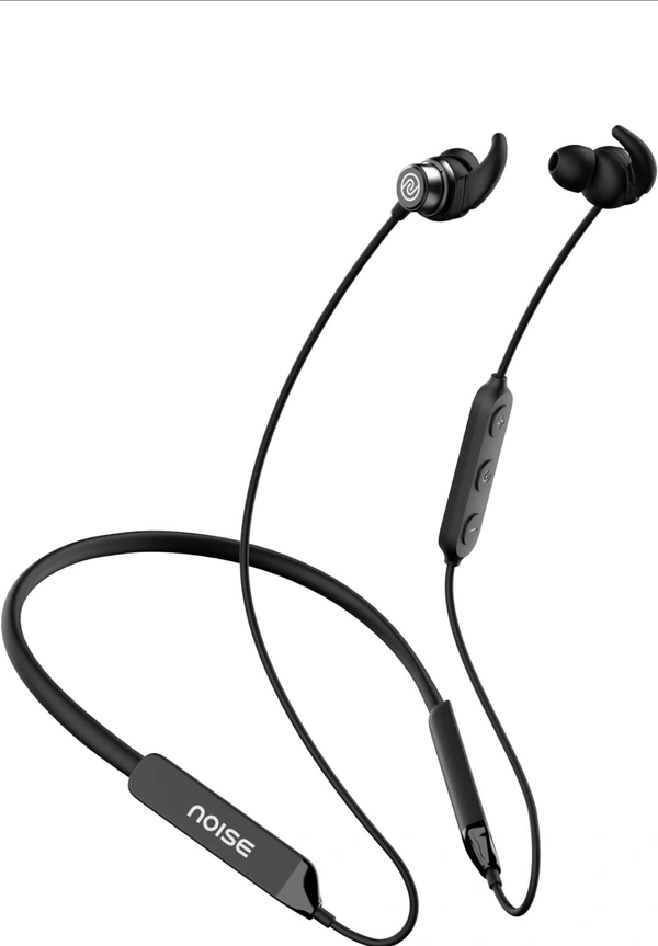 NOISE Noise Tune Active Pro Wireless in Ear Neckband with Upto 60 Hours of Playtime, ESR, Dual Pairing, Low Latency, Instacharge, 10mm Driver, and Bluetooth v5.2(Jet Black) - Black