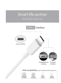 Samsung Original Type C to C Cable - 3.28 Feet (1 Meter) Compatible with Smartphone,White - White