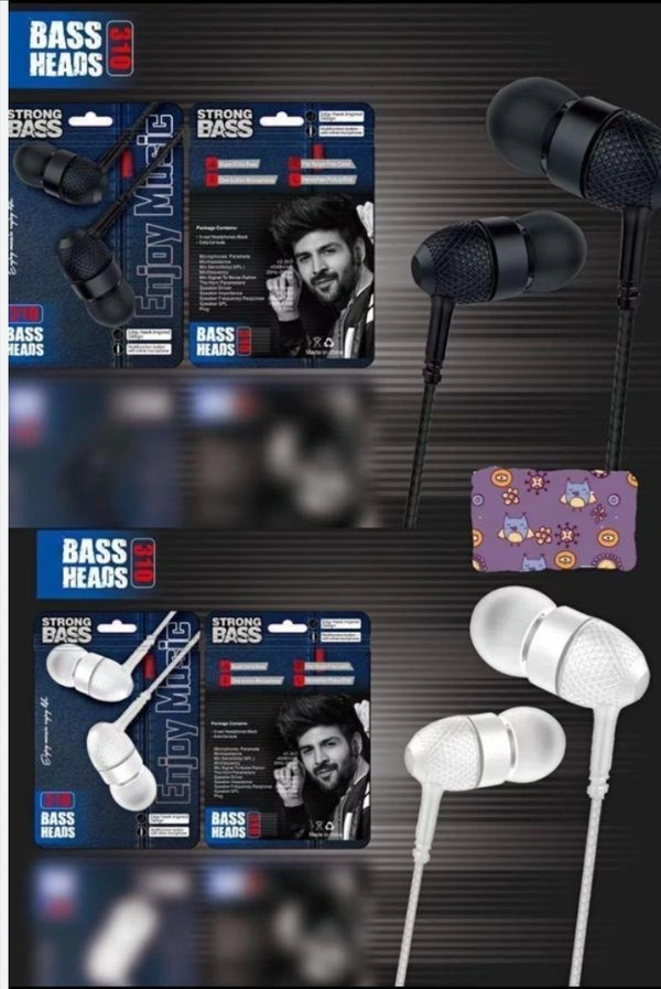 Strong Bass 310 Bassheads Pouch Earphones (Set of 10) - Assorted