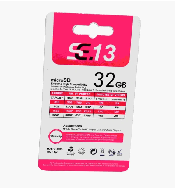 SE13 Se.13 Premium Series 32gb Microsdhc Memory Card