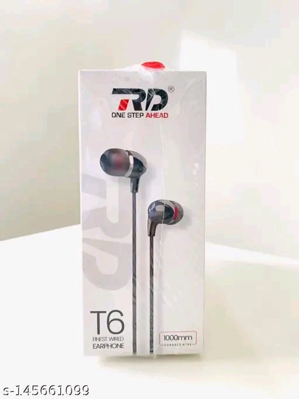 R D RD T-6 in Ear Wired Headphone with in-Line Mic | Stereo Audio Extra Bass | 3.5mm Aux Audio Jack | One Meter Tangle Free Cord Wired Earphone | IPX4 Water Resistant 