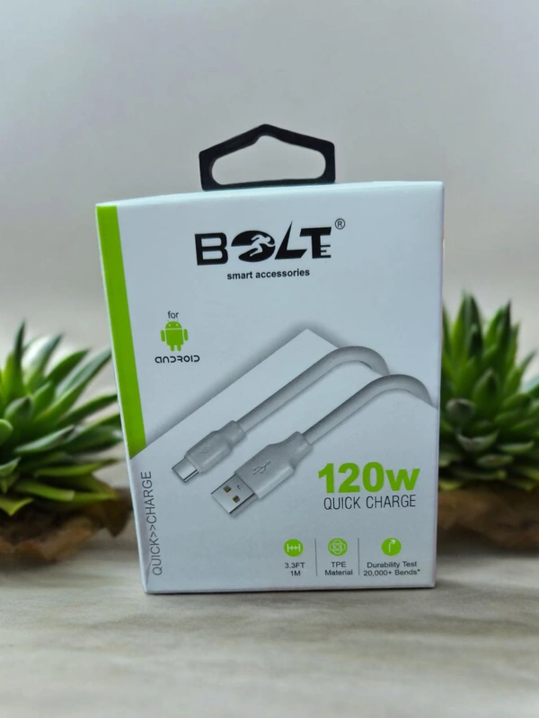 BOLTE 120W RAPID CHARGE TYPE C DATA CABLE ( QUICK > CHARGE) DC 120 - TYPE C