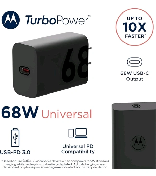 Moto 68W Charger - Black, 68W