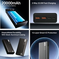 boAt 20000 mAh 22.5 W Power Bank - Black, 20K
