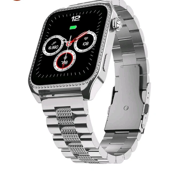 Fire-Boltt Xelor Luxury Stainless Steel Smart Watch. 1.78" AMOLED, Always-On Display, 368 * 448 px Resolution, Bluetooth Calling, 75 HZ Refresh Rate - Silver Premium Strap, Smart Watch