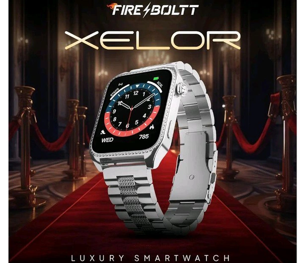 Fire-Boltt Xelor Luxury Stainless Steel Smart Watch. 1.78" AMOLED, Always-On Display, 368 * 448 px Resolution, Bluetooth Calling, 75 HZ Refresh Rate - Silver Premium Strap, Smart Watch