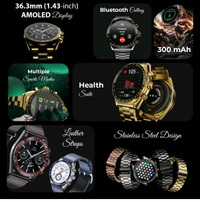 Fire-Boltt Moonwatch 36.3mm (1.43 inch) AMOLED Display, Wireless Charging, Metallic Frame, Stainless Steel Luxury Straps, Complete Health Suite, Bluetooth Calling, Sports Modes (Gold) - Gold, Smart Watch