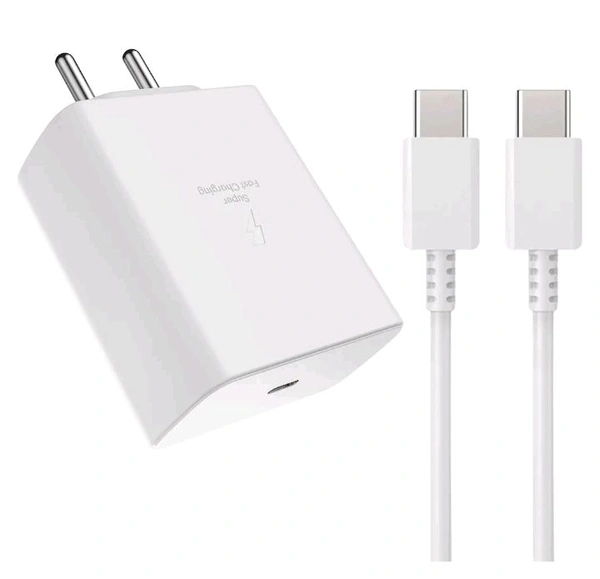Samsung 45W Travel Charger (With Cable)  (Original) - White, C TO C
