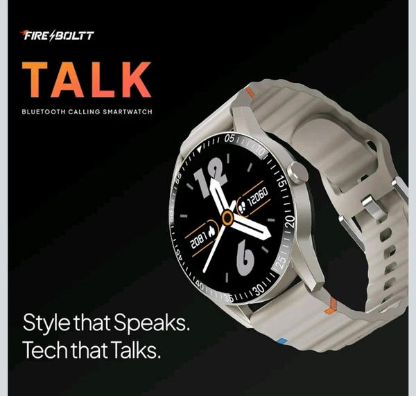 Fire-Boltt Talk Bluetooth Calling Smartwatch, 1.39" TFT Display with Dual Button, Hands On Voice Assistance, 120 Sports Modes, in Built Mic & Speaker - Beige, Smartwatch
