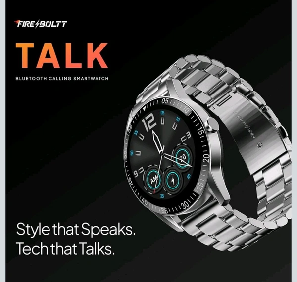 Fire-Boltt Talk Bluetooth Calling Smartwatch, 1.39" TFT Display with Dual Button, Hands On Voice Assistance, 120 Sports Modes, in Built Mic & Speaker - Silver, Smartwatch