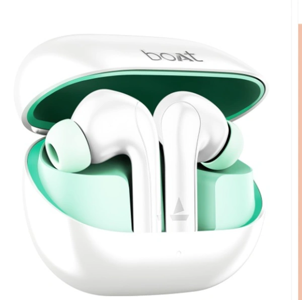boAt Airdopes 155 w/ 40H Playtime, In-Ear Detection & Quad Mics w/ ENx Tech - Ivory White, TWS