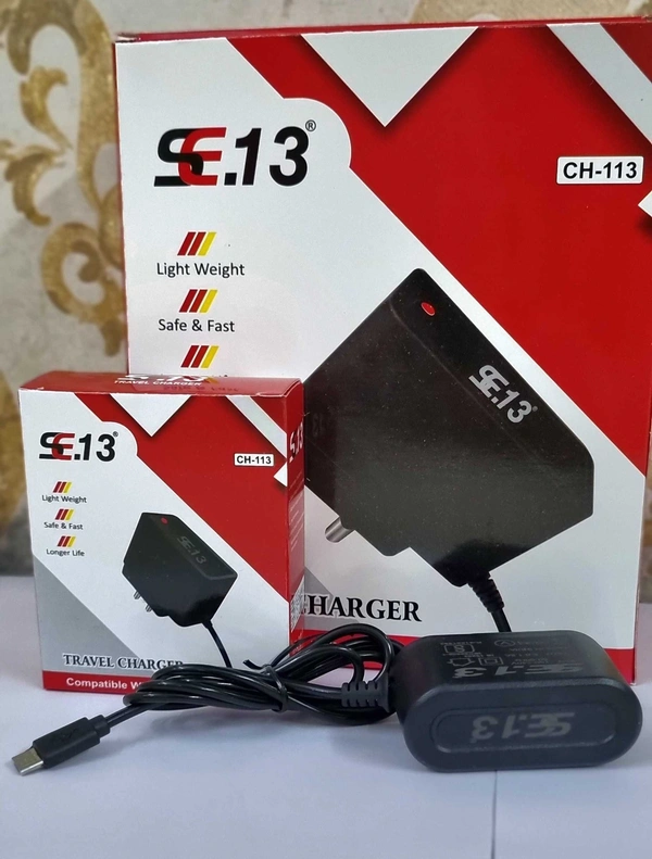 SE13 CH-113 MICRO-USB CHARGER V8 - Black, MICRO -USB