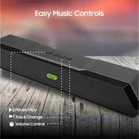 BOLTE 16W WIRELESS SOUND BAR (BOOM BOX) SP-16 - Black, Speakers