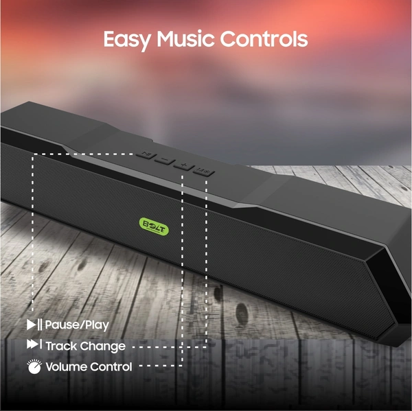 BOLTE 16W WIRELESS SOUND BAR (BOOM BOX) SP-16 - Black, Speakers