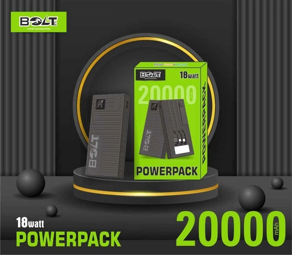 BOLTE (18W) POWER BANK 20000 mAh (POWER PACK) BPB-18 - Black, 20K mAh Powerbank