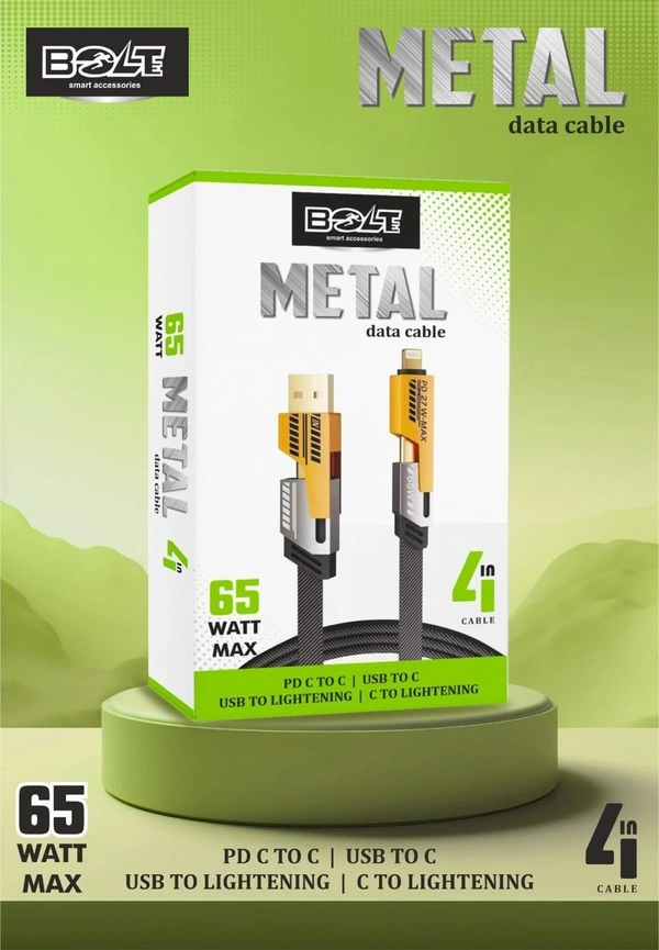 BOLTE 65W 4 IN 1 METEL CABLE (METAL) BCP -65M - Black, METAL CABLE