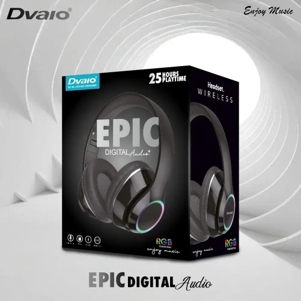 Dvaio XD-N59 RGB Headphones withBluetooth, Aux and TF - Black, RGB