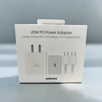 Samsung 45W Travel Charger With New Packing 1M Cable (Original) - White, 45W C TO C