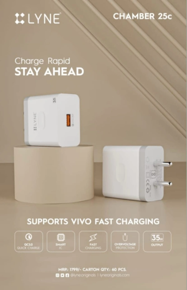 LYNE Chamber 25c - White, TYPE C 35W