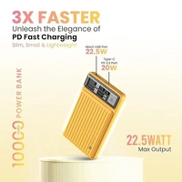 Portronics Luxcell Mini 10K Advanced 10000 mAh Smallest Power Bank with 22.5W Max Output, LED Indicator, Mach USB-A Output, Type C PD Output, Type C Input, Wake Up Button - Green, 10K 22.2w