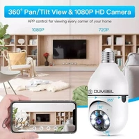 BULBCAM 1080p HD Bulb Light Wireless WiFi Indoor IP Camera, Fish Eye 360 Degree Panoramic Mini Lamp IR CCTV Home Security Camera