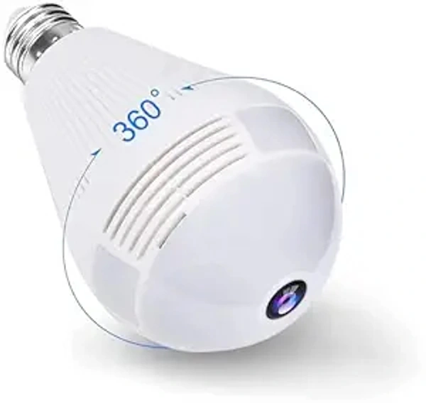 Bulb Camera Indoor WiFi Full HD Bulb Shape Fisheye 360° Panoramic Wireless WiFi IP CCTV Security Camera (Bulb Camera)