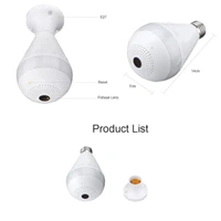 Bulb Camera Indoor WiFi Full HD Bulb Shape Fisheye 360° Panoramic Wireless WiFi IP CCTV Security Camera (Bulb Camera)