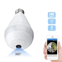 Bulb Camera Indoor WiFi Full HD Bulb Shape Fisheye 360° Panoramic Wireless WiFi IP CCTV Security Camera (Bulb Camera)
