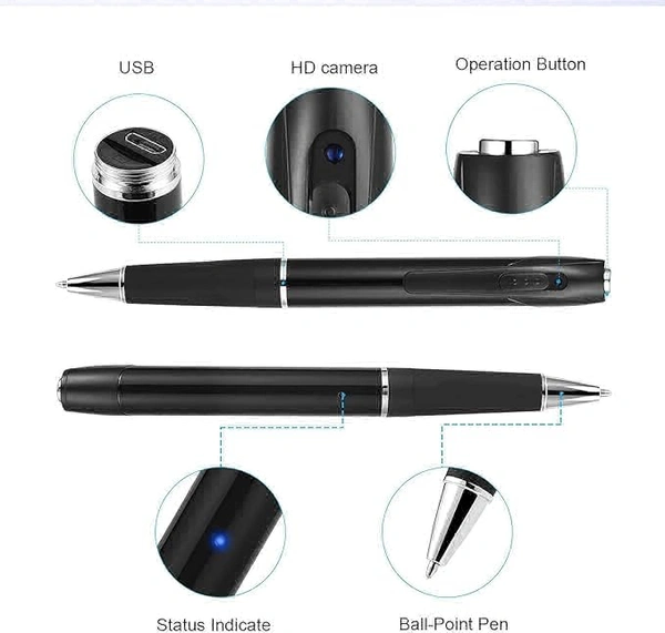 py Pen Camera 90 Minutes Pen Battery Life Mini Slim Body Pen 1080p Camera Video Audio Recording for Home,