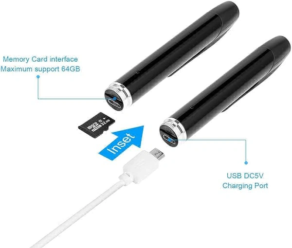 py Pen Camera 90 Minutes Pen Battery Life Mini Slim Body Pen 1080p Camera Video Audio Recording for Home,