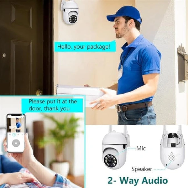 wi-fi Mini IP PTZ Camera CCTV Security Surveillance with Two Way Audio Colour Night Vision Indoor & Outdoor Use (Mini PTZ)