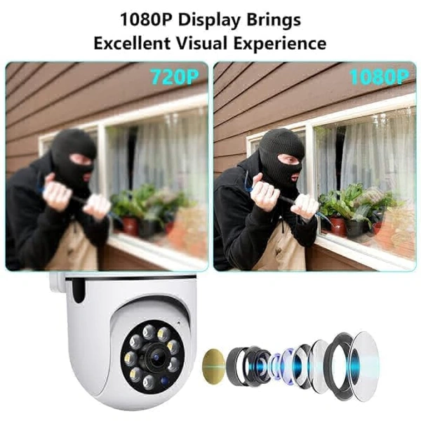wi-fi Mini IP PTZ Camera CCTV Security Surveillance with Two Way Audio Colour Night Vision Indoor & Outdoor Use (Mini PTZ)