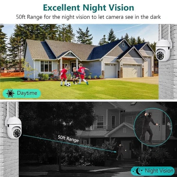 wi-fi Mini IP PTZ Camera CCTV Security Surveillance with Two Way Audio Colour Night Vision Indoor & Outdoor Use (Mini PTZ)