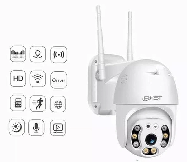 Full HD1080P Wi-Fi IP66 PTZ v380 PRO Camera Pan Tilt Surveillance Camera, Two Way Audio/Motion Detection/Best Night Vision/Waterproof CCTV Camera Support Upto 128G SD, White (PTZ)