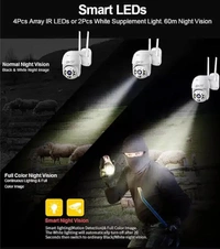 Full HD1080P Wi-Fi IP66 PTZ v380 PRO Camera Pan Tilt Surveillance Camera, Two Way Audio/Motion Detection/Best Night Vision/Waterproof CCTV Camera Support Upto 128G SD, White (PTZ)