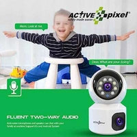 Active Pixel 4MP 1080p ABS Dual Lens WiFi Wireless Camera with IR Night Vision, Motion Detection & Two-Way Audio