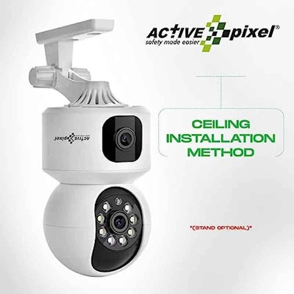 Active Pixel 4MP 1080p ABS Dual Lens WiFi Wireless Camera with IR Night Vision, Motion Detection & Two-Way Audio