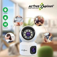 Active Pixel 4MP 1080p ABS Dual Lens WiFi Wireless Camera with IR Night Vision, Motion Detection & Two-Way Audio