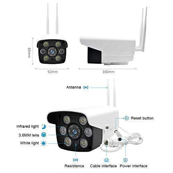  4G 3G Sim Outdoor CCTV Bullet Camera| Wide Angle View and Colored Night Vision | IP66 Waterproof Camera | Two Way Audio | Support Cloud Storage and SD Card Upto 128 GB| White (4G SIM)