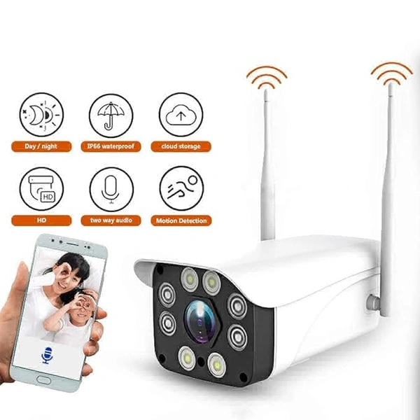  4G 3G Sim Outdoor CCTV Bullet Camera| Wide Angle View and Colored Night Vision | IP66 Waterproof Camera | Two Way Audio | Support Cloud Storage and SD Card Upto 128 GB| White (4G SIM)